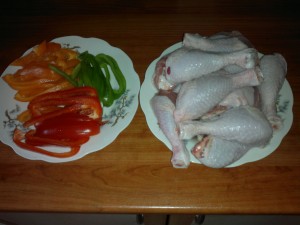 курица в рукаве с овощами